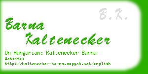 barna kaltenecker business card